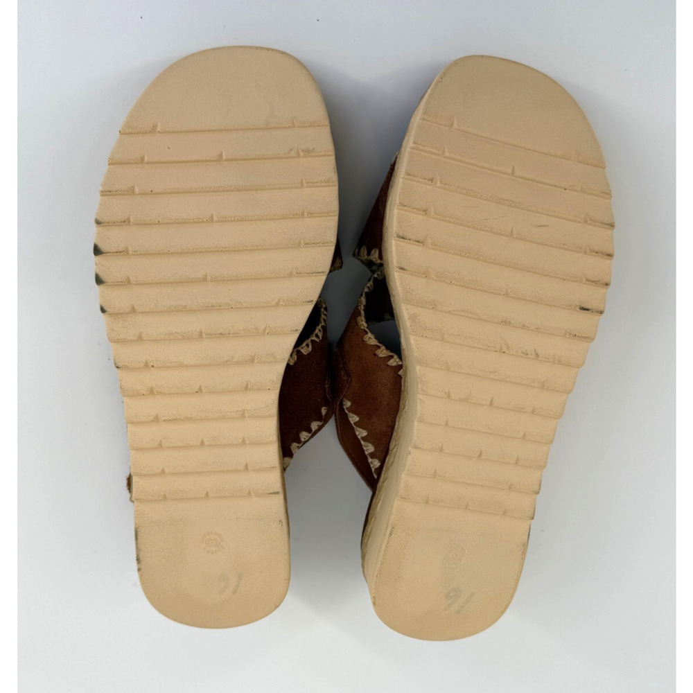 Fabio Maggenti Women Platform Sandal Leather Stitch Espadrille Italy Resort Sz 6 - Picture 6 of 7